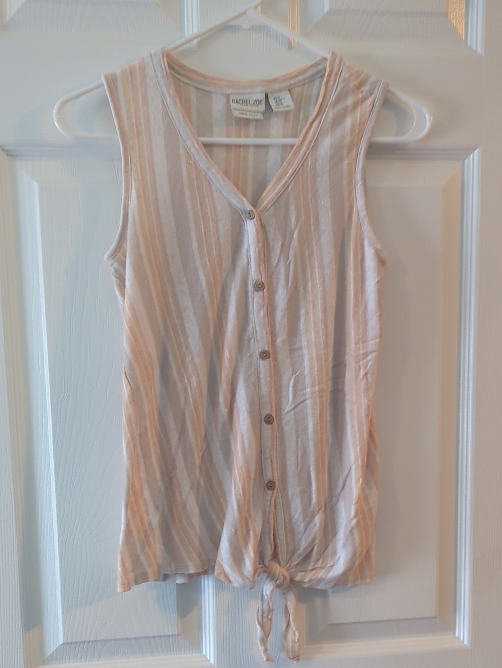 Rachel Zoe  Button-Front Tie Tank